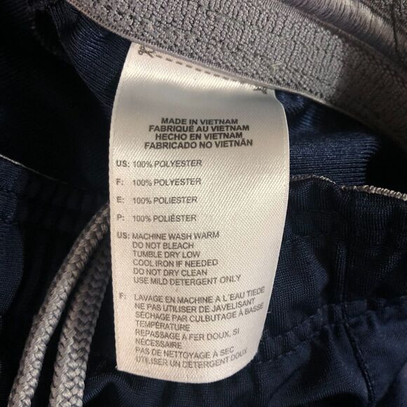 Adidas Pants Men Medium Blue Joggers Basketball Sweatpants Logo Striped Training - Picture 5 of 9
